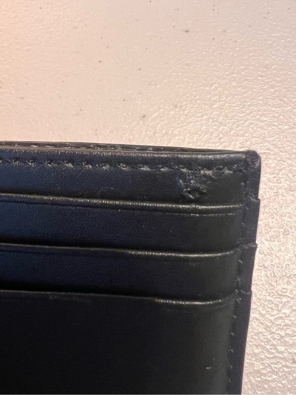 kate spade Black Leather Slim Card Case with Gold Logo with Flaw! - Picture 7 of 9